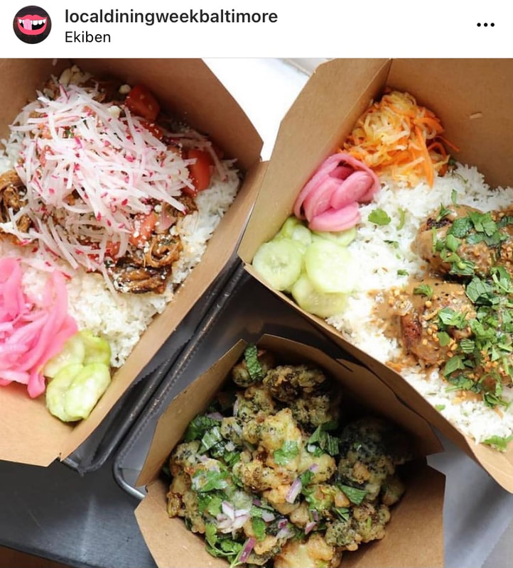 Image of food from Ekiben's.
Image taken from @localdiningweekbaltimore on Instagram.
