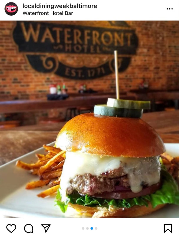 Image of food from the Waterfront Hotel Bar.
Image taken from @localdiningweekbaltimore on Instagram.